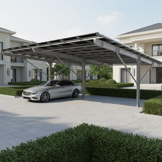Modern solar carport design helping reduce urban heat island effects and improve parking comfort