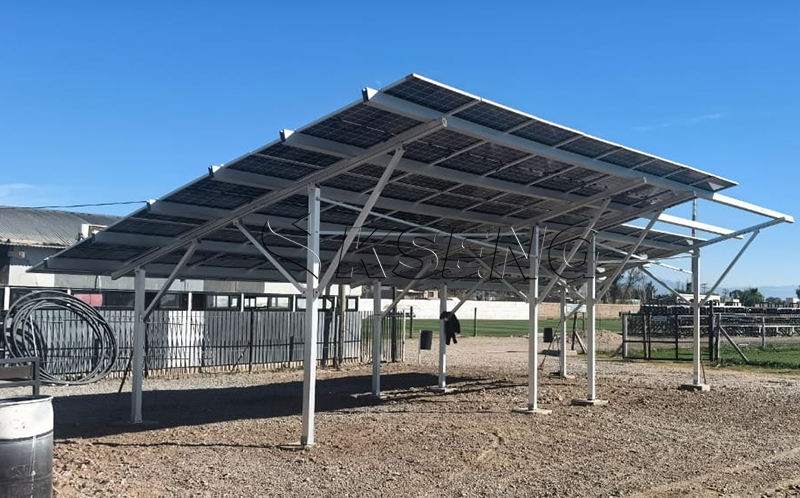 Aluminum solar carport mounting system for outdoor parking areas